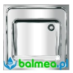 Stalowy zlewozmywak jednokomorowy do montażu w blacie lub naściennego o wymiarach 600 x 382 x 600 mm