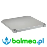 Półka do zlewozmywaków ze stali szlachetnej matowej o wymiarach 600 × 600 mm