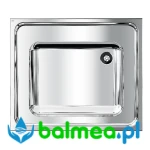 Przemysłowy zlewozmywak ze stali szlachetnej do montażu w blacie lub naściennego o wymiarach 700 × 432 × 600 mm 