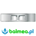 Stalowy zlewozmywak przemysłowy do montażu w blacie lub naściennego ociekacz z prawej strony o głębokości 400 mm i szerokości 500 mm