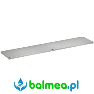 Półka stalowa do zlewozmywaków przemysłowych o głębokość 600 mm i szerokość 2600 mm