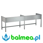Podstawa do zlewozmywaka przemysłowego ze stali o wymiarach 2600 × 700 mm.
