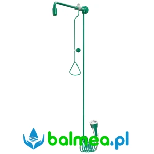 Wielofunkcyjny natrysk ratunkowy do ciała i oczu do montażu natynkowego z doprowadzeniem wody z sufitu