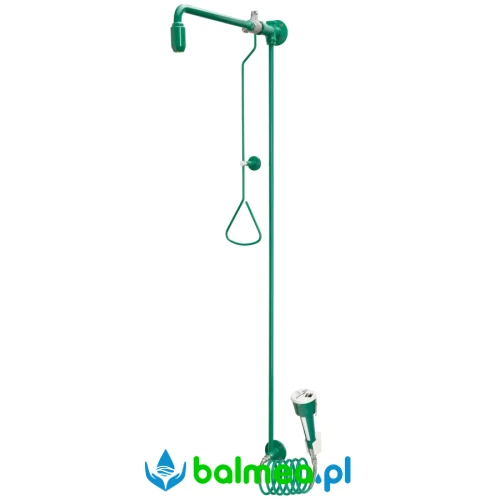 Wielofunkcyjny natrysk ratunkowy do ciała i oczu do montażu natynkowego z doprowadzeniem wody z sufitu.webp