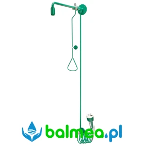 Wielofunkcyjny natrysk ratunkowy do ciała i oczu do montażu natynkowego z doprowadzeniem wody ze ściany