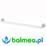 Poręcz prosta dla niepełnosprawnych 160 cm stal węglowa malowana na biało z rozetami maskującymi