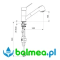 Bateria do zlewu z regulatorem ciśnienia i wyciąganą słuchawką - rysunek.jpg