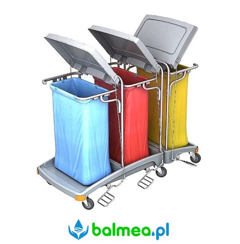 Wózek na odpady Splast TSOP-0010 trzyworkowy z tworzywa sztucznego z pedałem.jpg