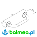 Poręcz prosta dla niepełnosprawnych 300 mm SN M wymiary