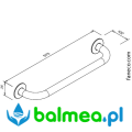 Poręcz prosta dla niepełnosprawnych 500 mm SN M wymiary